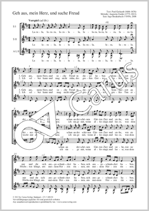 Geh aus, mein Herz, und suche Freud Partitur, Einzelausgabe aus Chorbuch