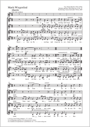 Thumbnail: Clytus Gottwald (arr.): Mariä Wiegenlied. Vokaltranskription von Clytus Gottwald