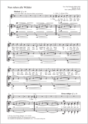 Nun ruhen alle Wälder Score, separate edition from a choral collection