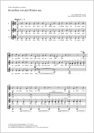 So treiben wir den Winter aus Partitur, Einzelausgabe aus Chorbuch
