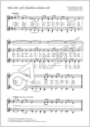 Still, still, weil's Kindlein schlafen will Score, separate edition from a choral collection