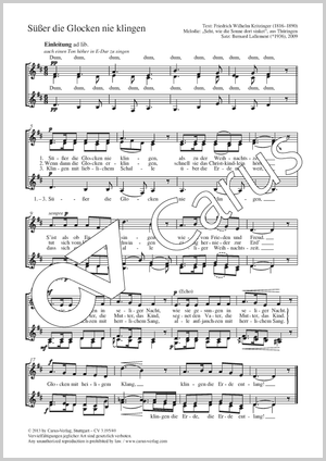 Süßer die Glocken nie klingen Partitur, Einzelausgabe aus Chorbuch