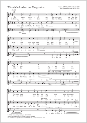 Gunnar Eriksson: Wie schön leuchtet der Morgenstern - Sheet music