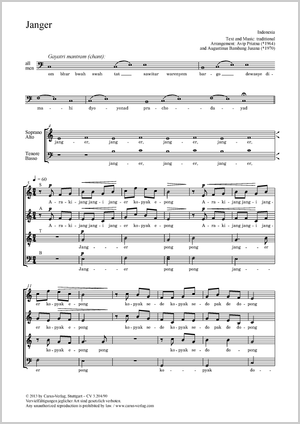 Avip Priatna (arr.) / Augustinus Bambang Jusana (arr.): Janger - Noten | Carus-Verlag