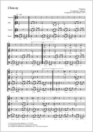 Fabian Obispo (arr.): Chua-ay - Noten | Carus-Verlag