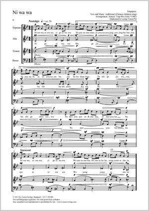 Americ Ting-Wei Goh (arr.): Ni wa wa - Noten | Carus-Verlag