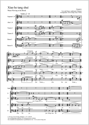 Shui Jiang Tian (arr.): Xiao he tang shui - Noten | Carus-Verlag