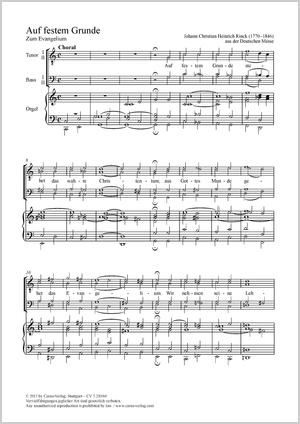 Auf festem Grunde Zum Evangelium Partitur, Einzelausgabe aus Chorbuch