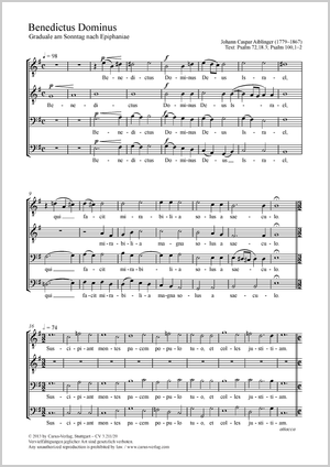 Benedictus Dominus Graduale am Sonntag nach Epiphaniae Partitur, Einzelausgabe aus Chorbuch