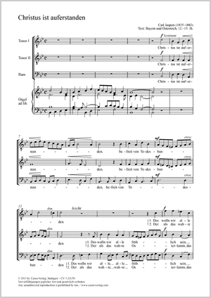 Christus ist auferstanden Partitur, Einzelausgabe aus Chorbuch