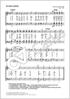 In dulci jubilo Partitur, Einzelausgabe aus Chorbuch