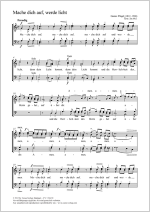 Mache dich auf, werde licht Partition, édition séparée avec recueil de musique chorale