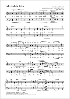 Selig sind die Toten aus: Die letzten Dinge. Oratorium Partitur, Einzelausgabe aus Chorbuch