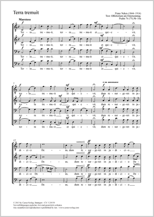 Terra tremuit (Die Erde erbebte und verstummte) Offertorium am Ostersonntag Partitur, Einzelausgabe aus Chorbuch