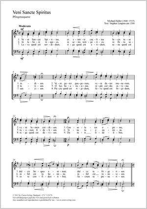 Veni Sancte Spiritus (Komm, o Geist der Heiligkeit) Pfingstsequenz Partition, édition séparée avec recueil de musique chorale