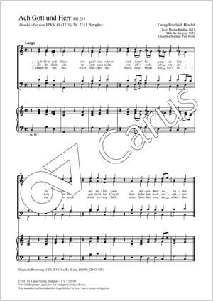 Georg Friedrich Händel / Paul Horn (arr.): Ach Gott und Herr - Noten | Carus-Verlag