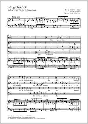 Georg Friedrich Händel / Klaus Rothaupt (arr.): Hör, großer Gott - Noten | Carus-Verlag