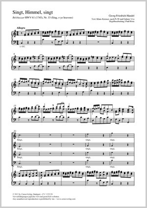 Georg Friedrich Händel: Singt, Himmel, singt - Partition | Carus-Verlag