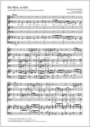 Georg Friedrich Händel: Der Herr, er lebt! - Noten | Carus-Verlag