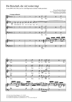 Georg Friedrich Händel: Die Botschaft, die viel weiter trägt - Noten | Carus-Verlag