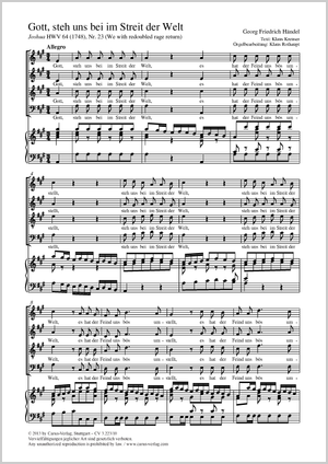 Georg Friedrich Händel / Klaus Rothaupt (arr.): Gott steh uns bei im Streit der Welt - Noten | Carus-Verlag