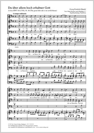 Georg Friedrich Händel: Du über Allem hoch erhab'ner Gott - Noten | Carus-Verlag