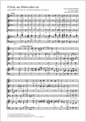O Gott, aus Nöten rufen wir O God, behold our sore distress Partitur, Einzelausgabe aus Chorbuch