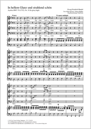 Georg Friedrich Händel / Paul Horn (arr.): In hellem Glanz und strahlend schön - Noten | Carus-Verlag