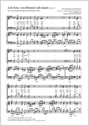 Felix Mendelssohn Bartholdy: O God, from heaven look on us - Partition | Carus-Verlag
