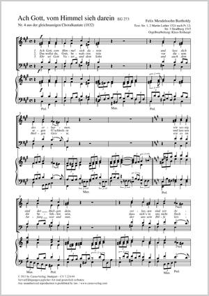 Felix Mendelssohn Bartholdy: Ach Gott, vom Himmel sieh darein - Noten | Carus-Verlag