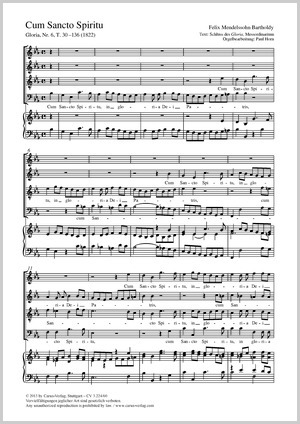 Felix Mendelssohn Bartholdy: Cum Sancto Spiritu - Sheet music | Carus-Verlag