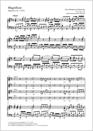 Magnificat anima mea aus: Magnificat Partition, édition séparée avec recueil de musique chorale