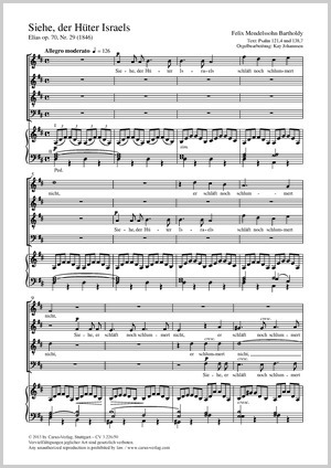 Felix Mendelssohn Bartholdy: Siehe, der Hüter Israels - Sheet music | Carus-Verlag