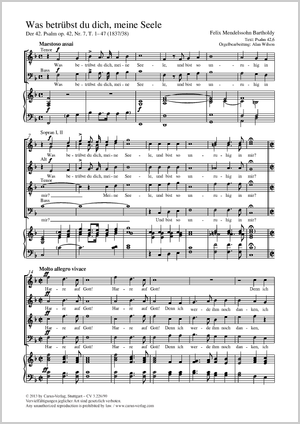 What has browed you down, o my spirit Score, separate edition from a choral collection