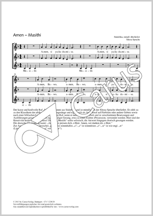 Amen - Masithi Score, separate edition from a choral collection