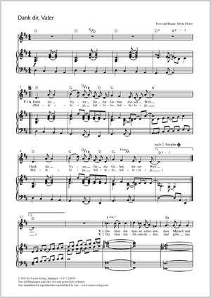 Dank dir, Vater Score, separate edition from a choral collection
