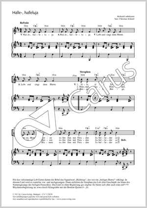 Halle-, halleluja Partitur, Einzelausgabe aus Chorbuch