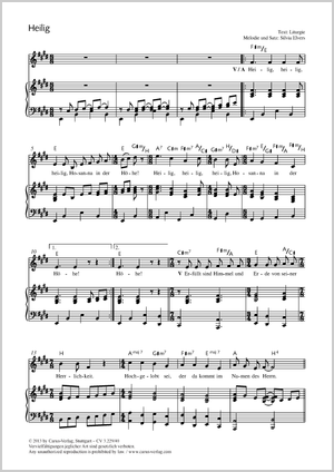 Silvia Elvers (arr.): Heilig - Noten | Carus-Verlag
