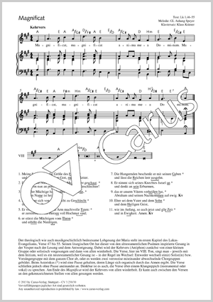 Magnificat Partitur, Einzelausgabe aus Chorbuch
