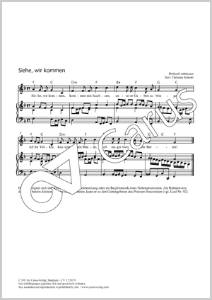 Siehe, wir kommen Partitur, Einzelausgabe aus Chorbuch