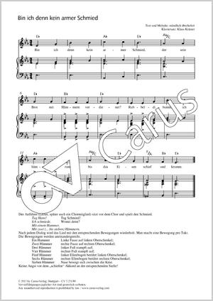 Bin ich denn kein armer Schmied Score, separate edition from a choral collection