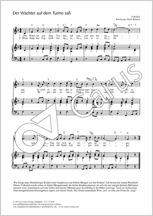 Der Wächter auf dem Turme saß Score, separate edition from a choral collection