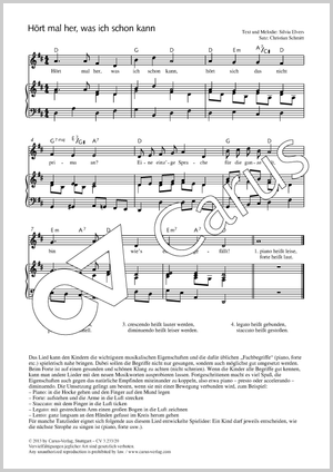 Hört mal her, was ich schon kann Score, separate edition from a choral collection