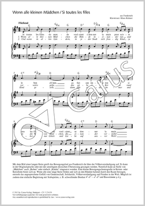 Wenn alle kleinen Mädchen / Si toutes les filles Score, separate edition from a choral collection