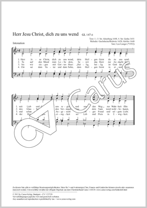 Herr Jesu Christ, dich zu uns wend Score, separate edition from a choral collection, In dieser Ausgabe / in this edition: Coro SATB, [Org]