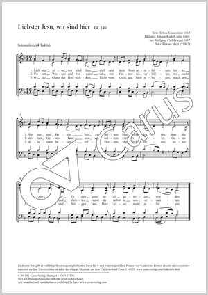 Liebster Jesu, wir sind hier Partition, édition séparée avec recueil de musique chorale, In dieser Ausgabe / in this edition: Coro SATB, [Org]