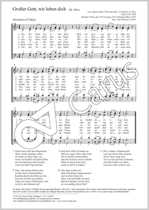 Großer Gott, wir loben dich Partitur, Einzelausgabe aus Chorbuch, In dieser Ausgabe / in this edition: Coro SATB, [Org]