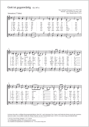Gott ist gegenwärtig Partition, édition séparée avec recueil de musique chorale, In dieser Ausgabe / in this edition: Coro SATB, [Org]