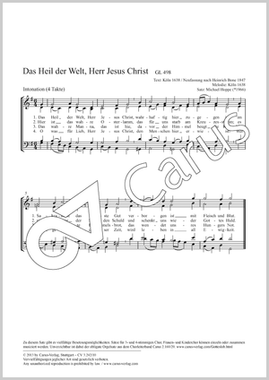 Das Heil der Welt, Herr Jesus Christ Partition, édition séparée avec recueil de musique chorale, In dieser Ausgabe / in this edition: Coro SATB, [Org]