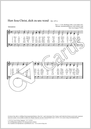 Herr Jesu Christ, dich zu uns wend Score, separate edition from a choral collection, In dieser Ausgabe / in this edition: Coro SAM, [Org]